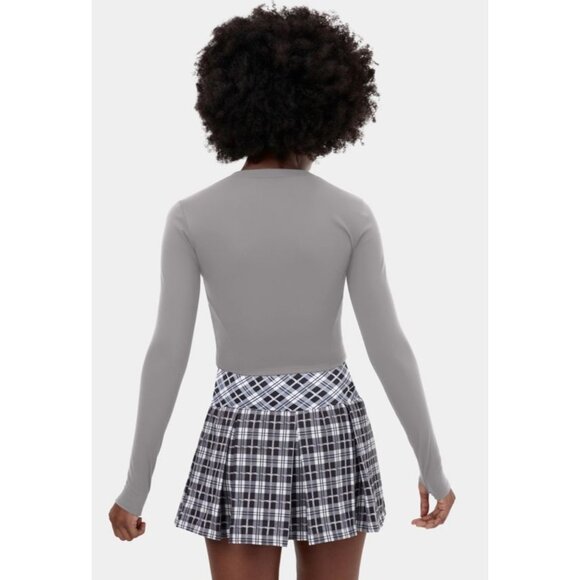 Halara Half Zip Long Sleeve Cropped Active Workout Shirt Sz Large Womens Gray - Picture 2 of 15